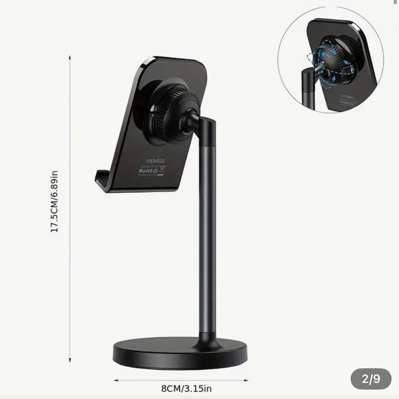 🖤 New Adjustable Black Sturdy Metal Tablet and Phone Stand - Picture 2 of 7
